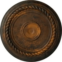 Екена Милуърк 5 8 од 1 2 П Александрия въже таван медальон, Ръчно рисувана ръжда
