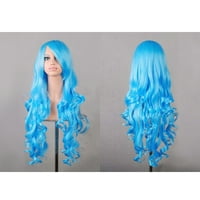 Уникални изгодни човешки перуки за жени къдрава перука с перука шапка 33 синя перука