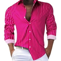Мъжки ризи пролет есен за мъжки райета жилетка от жилетна риза с дълъг ръкав блуза за мъже