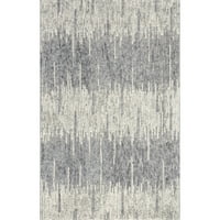 абстрактни линии вълнен килим, 6 '9', сив
