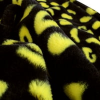 Отпечатан фау заек козина хвърляне на леки плюшени уютно меко одеяло черен леопард