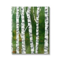 Ступел индустрии брезови дървета кора колаж зелени гори фон платно стена изкуство, 30, дизайн от Рут Фромщайн
