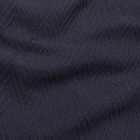 Превъзходно памучно одеяло на Chevron Allseason, близнак, тъмно синьо