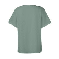 Излизане на върхове за жени модерни летни солидни дантели v Врат късо ръкав ризи за очи на модни офис ежедневни блузи тениска