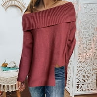 Vivianyo hd пуловери за жени просвет плюс размер дамски наклонена черта с дълъг ръкав пуловер Небрежен дълъг ръкав секси пуловерффлаш