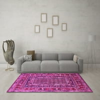 Ahgly Company Indoor Rectangle Oriental Pink Industrial Area Rugs, 2 '4'