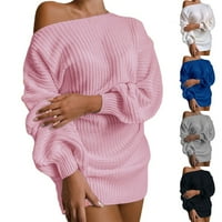 Жени секси дълъг ръкав от рамото падане на свобода кабел пуловер пуловер