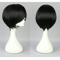 Уникални изгодни перуки за човешка коса за жени 12 черна перука шапка къса коса с наклонени бретон