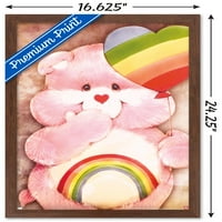Мечки за грижи - Плакат за стена на Bear Bear Rainbow Balloon, 14.725 22.375 рамка