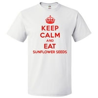Запазете спокойствие и яжте слънчогледови семки тениска забавен подарък за тройници