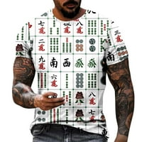 Тениски за аутингх за мъже мъжки лятна ежедневна кръгла шия mahjong 3d тениска блуза тениски тениска дамски върхове