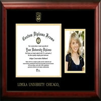 Университет Лойола Чикаго 11W 8.5h Златна релефна дипломна рамка с портрет