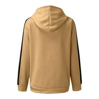 Symoid Sweatshirt & Hoodie - модна ежедневна отпечатана с дълъг ръкав с цип блуза с качулки пуловерна кафява m