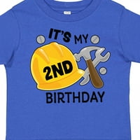 Inktastic е моят 2-ри рожден ден със строителни инструменти подарък Toddler Boy Girl тениска