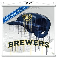 Милуоки пивовари-стенен плакат за каска с магнитна рамка, 22.375 34