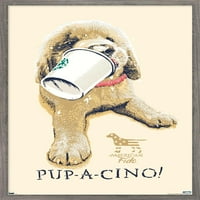 Джим Болдуин-Плакат за стена Pup-A-Cino, 14.725 22.375 рамки