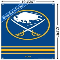 Buffalo Sabers - Плакат за стена с лого с pushpins, 14.725 22.375