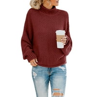 Ybenlow дамски костенурки пуловери, които се прилагат с дълъг ръкав небрежен хлабав пуловер върхове