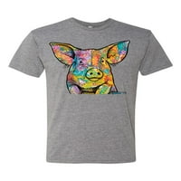 Dean Russo The Pig Animal Loy Men Premium Tri Blend тениска, Premium Heather, Medium