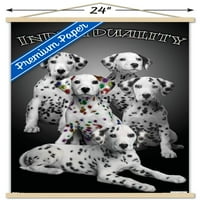 Кийт Кимбърлин - Далматински кученца с цветни петна - Стенски плакат за индивидуалност с дървена магнитна рамка, 22.375 34