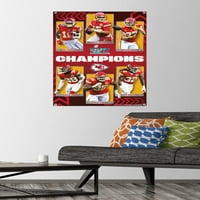 Kansas City Chiefs - Super Bowl LVII шампиони стенен плакат с pushpins, 22.375 34