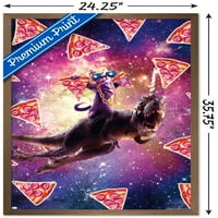 Джеймс Букър-Главорез Космическа Котка На Динозавър Еднорог Плакат На Стената, 22.375 34 В Рамка