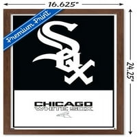 Чикаго бяло SO - плакат за стена на лого, 14.725 22.375 рамка