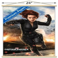 Marvel - Капитан Америка - Зимният войник - Черна вдовица Стенна плакат с дървена магнитна рамка, 22.375 34