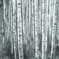 Парвез Тадж тъмно дърво стволова Гора живопис печат върху увито платно