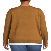 Тера & небе жените Плюс размер жилетка пуловер