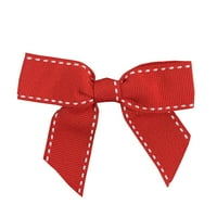 Paper Grosgrain Twist Tie Bows, Red & White ,, 100 пакета
