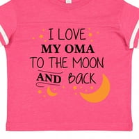 Inktastic обичам моята ома до луната и гърба подарък за малко дете или тениска за момиче