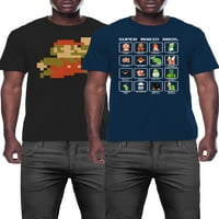 Нинтендо мъжка и голяма мъжка тениска Супер Марио Графичен, 2-пакет, размер с-3КСЛ
