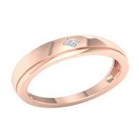 Империал 1 20кт диамант 10к Розово злато мъжки пасианс пръстен