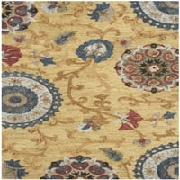 Blossom Danny Floral Wool Area Rug, Gold Multi, 6 '9'
