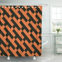 Резюме черен оранжев опел модел Красива геометрична графична графична линия Модерна стара душ завеса за баня завеса за баня