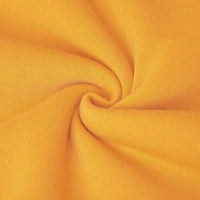 fvwitlyh сладък суитчър жени основен пуловер качулка свободно годни ултра мека качулка с джобове жълт 3x-голям