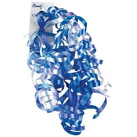 Curl Swirls -Blue & White Iridescent