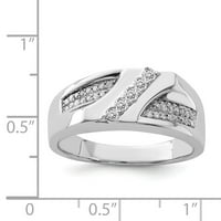 Мъжки сребърен диамант за сватбен пръстен с размер 9 с размер 9 размер 9