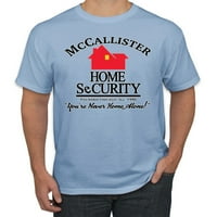 McCallister Home Security Logo TV Parody Pop Culture Мъжки графична тениска, светлосиня, голяма, голяма
