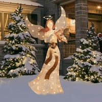 Празнично Време Светеща Блясък Коледна Ангелска Украса, 60