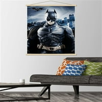 Филмът на комикси - The Dark Knight Rises - Batman - Стенният плакат на Caped Crusader с дървена магнитна рамка, 22.375 34