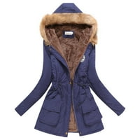 Authormvch качулки за жени Зимно топло палто яке с качулка тънък зимен изходни палта покрива върхове за жени дамски върхове с