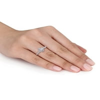 Карат Т. в. диамант 14кт Бяло Злато Реколта годежен пръстен