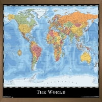 Карта - Световен плакат за стена, 14.725 22.375