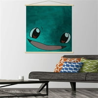 Pokémon - Squirtle Face Tall Poster с дървена магнитна рамка, 22.375 34