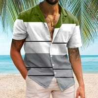 Мъже непринудени къси ръкави пролет лято въртене на шия 3d отпечатани ризи модни блузи ризи за блуза
