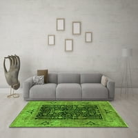 Ahgly Company Indoor Square Oriental Green Industrial Area Rugs, 7 'квадрат