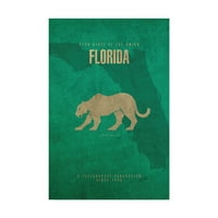 Търговска марка изобразително изкуство 'държавни Животни Флорида' платно изкуство от червен Атлас дизайни