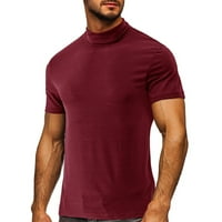 Риза с копче за мъже мъже с късо ръкави с късо ръкави с високо равнище за отслабване на тениска модна ежедневна солидна отслабване